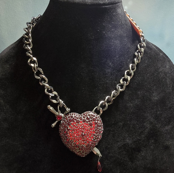 Betsey Johnson Jewelry - Betsey Johnson Heart Dagger Pendant Necklace! NWT!